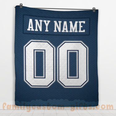 Custom Premium Quilt Blanket Dallas Jersey American Football Personalized Quilt Gifts for Her & Him